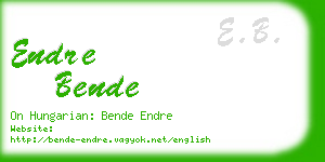 endre bende business card